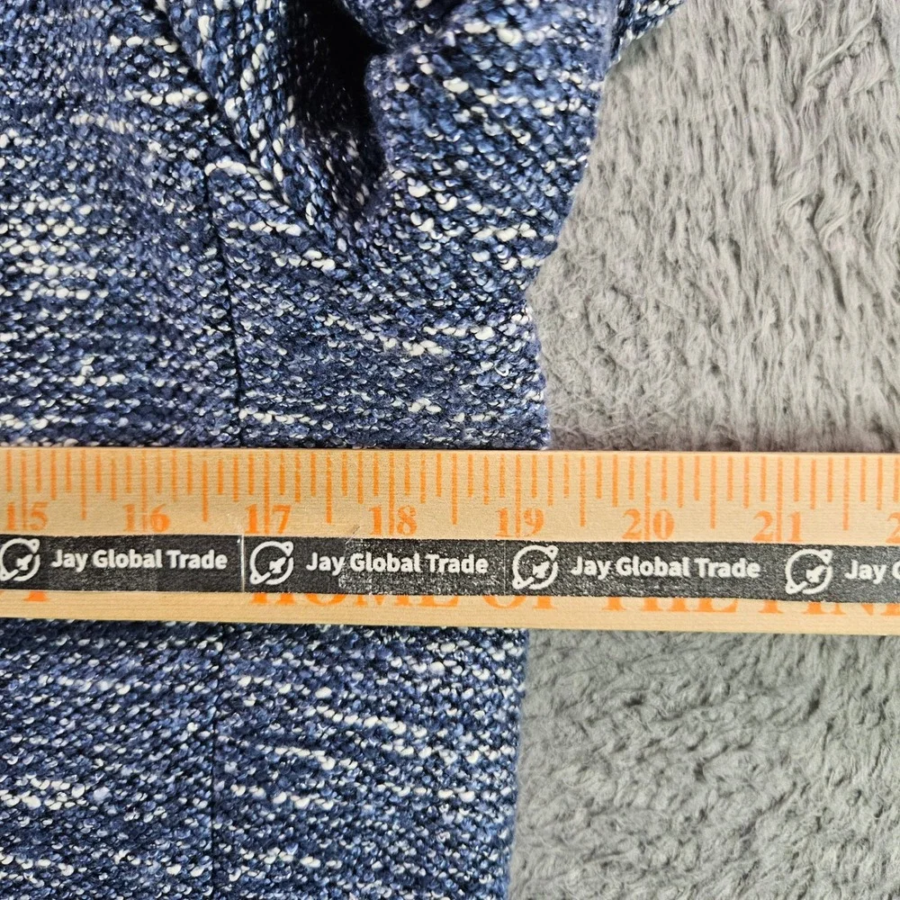 Talbots Womens Blue White Tweed Double Breasted Blazer‎ Jacket Size 6